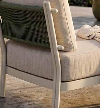 EIN TRAUM IN NATUR! Lounge Set Ronda natur / olive grün wetterfeste Olefin Bezug