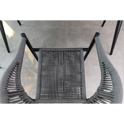 Aluminium / Polyrope Cord Dining Stapelsessel Luis in grau