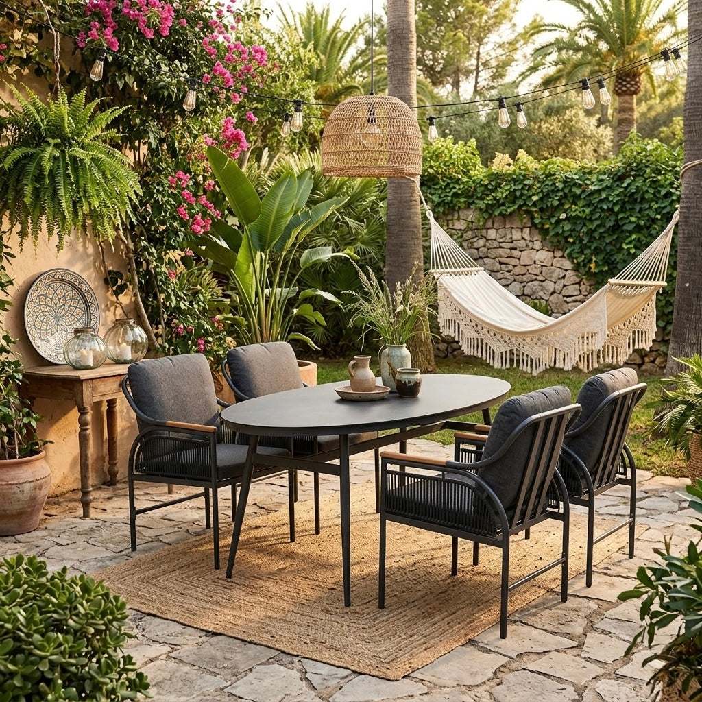 DEAL OF THE WEEK🔥  ☀️ Italienischer Chic! Komfort 5 tlg Dining Set Valencia / sehr bequem &amp; einladend