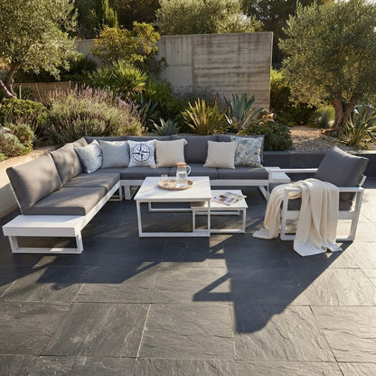 SUMMER SALE ☀️⛱️🏝️      Eleganz in Weiß &amp; Grau! Premium Designer Aluminium Lounge White Baracoa / Modern &amp; voll im Trend