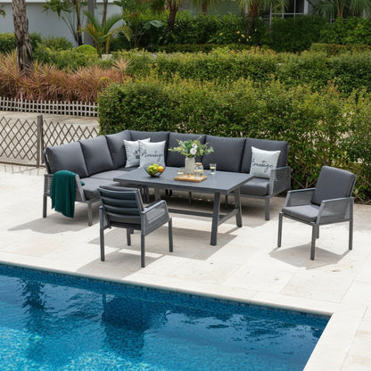 Dining Eck Lounge Elba XXL inkl. 2x Dining Sessel / Extra hohe Rücken / Wetterfest