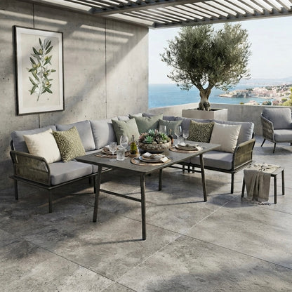 WEEKEND DEAL ☀️ Dining Eck Lounge Madri Verde / Trendstarkes Design &amp; luxuriöser Komfort