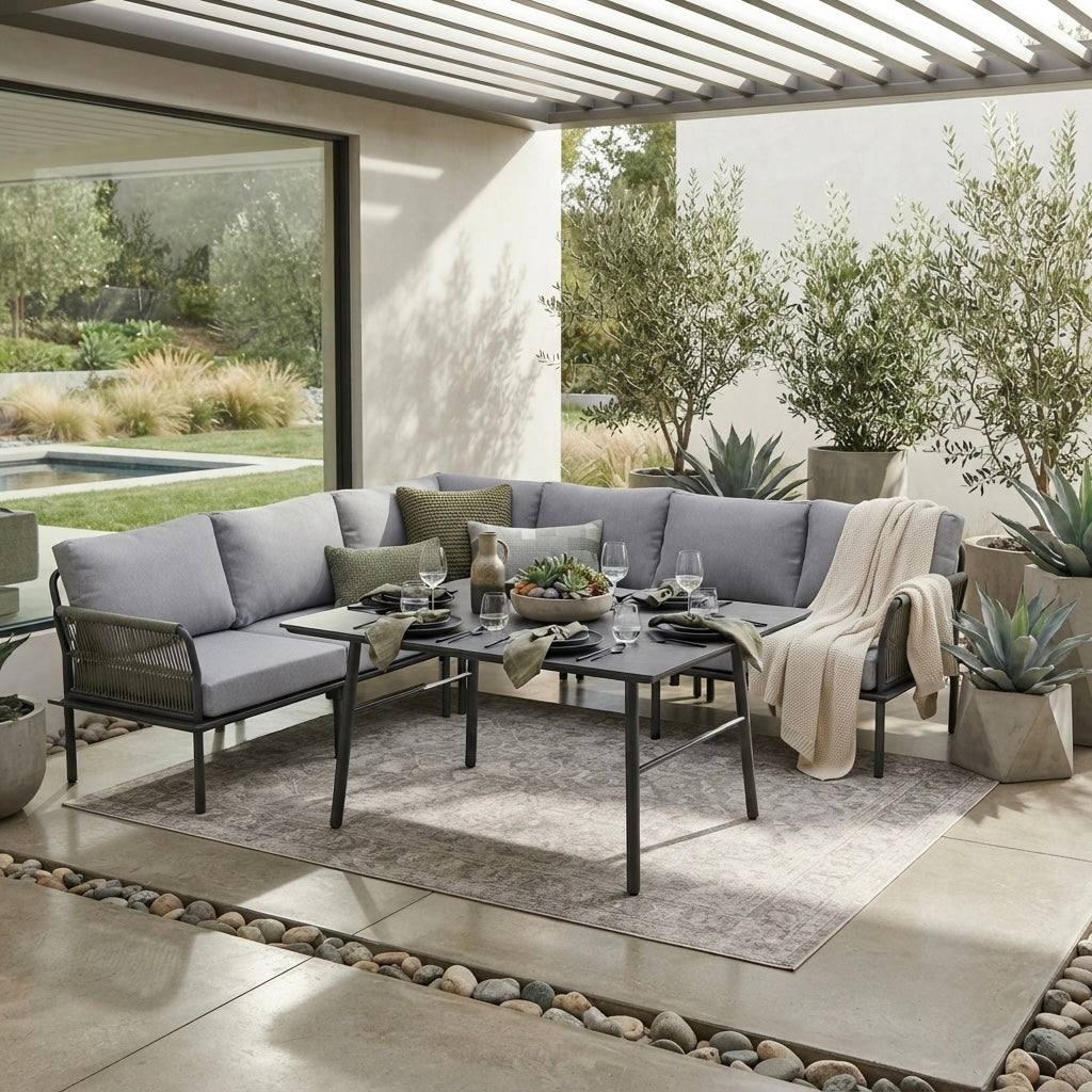 WEEKEND DEAL ☀️ Dining Eck Lounge Madri Verde / Trendstarkes Design &amp; luxuriöser Komfort