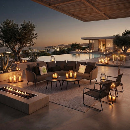 OUTDOOR NEU DEFINIERT!  DESIGN - Lounge Set Voyage 100% LIKA-TEX® Bezug in ash (grau)