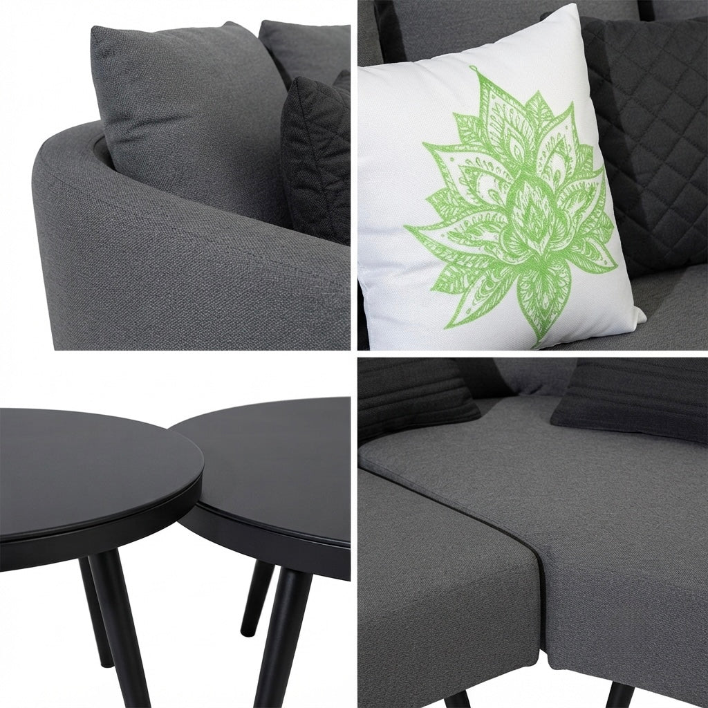 OUTDOOR NEU DEFINIERT!  DESIGN - Lounge Set Voyage 100% LIKA-TEX® Bezug in ash (grau)