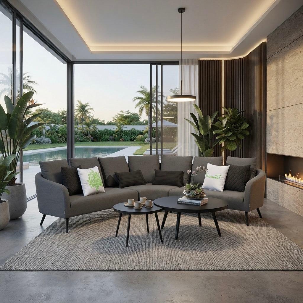 OUTDOOR NEU DEFINIERT!  DESIGN - Lounge Set Voyage 100% LIKA-TEX® Bezug in ash (grau)