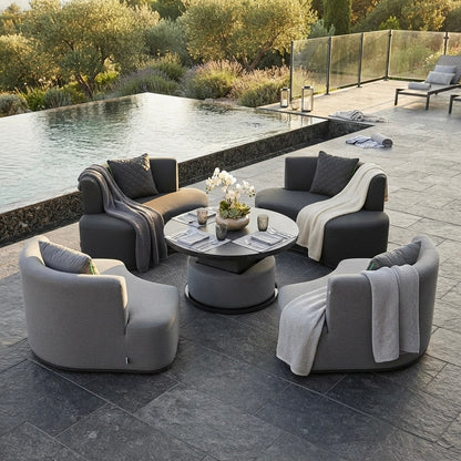 Unsere Pool Lounge! Outdoor Lounge Set Kuredu 100% wetterfest LIKA-TEX® inkl. höhenverstellbarem Tisch