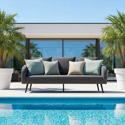 DAS POOL SOFA! Outdoor Sofa Puro 100% wetterfeste LIKA-TEX® Bezug lava (anthrazit)