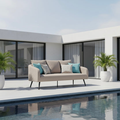 LUXUS! Outdoor Sofa Puro 100% wetterfeste LIKA-TEX® Bezug sand (natur)