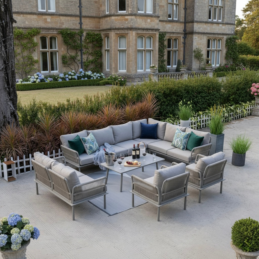 XXL Luxus Aluminium Lounge Set Madri / Wetterfest, Hochwertig &amp; Perfektion in ihrer schönsten Form