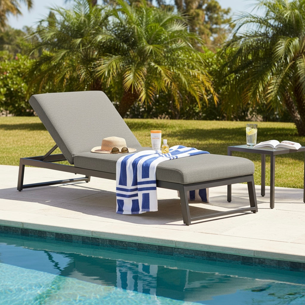 Outdoor Sonnenliege Heritage 100% LIKA-TEX® Bezug in ash (grau) / Wetterfest