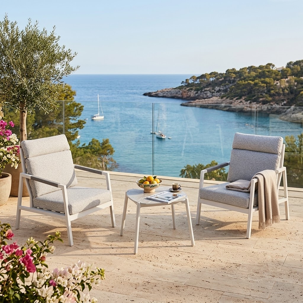 ✨ SEPTEMBER SPECIAL 🍂 LUXUS PUR! 3 tlg. Lounge Set Harvey - Charmantes Sitz-Duo in der Farbe Off White