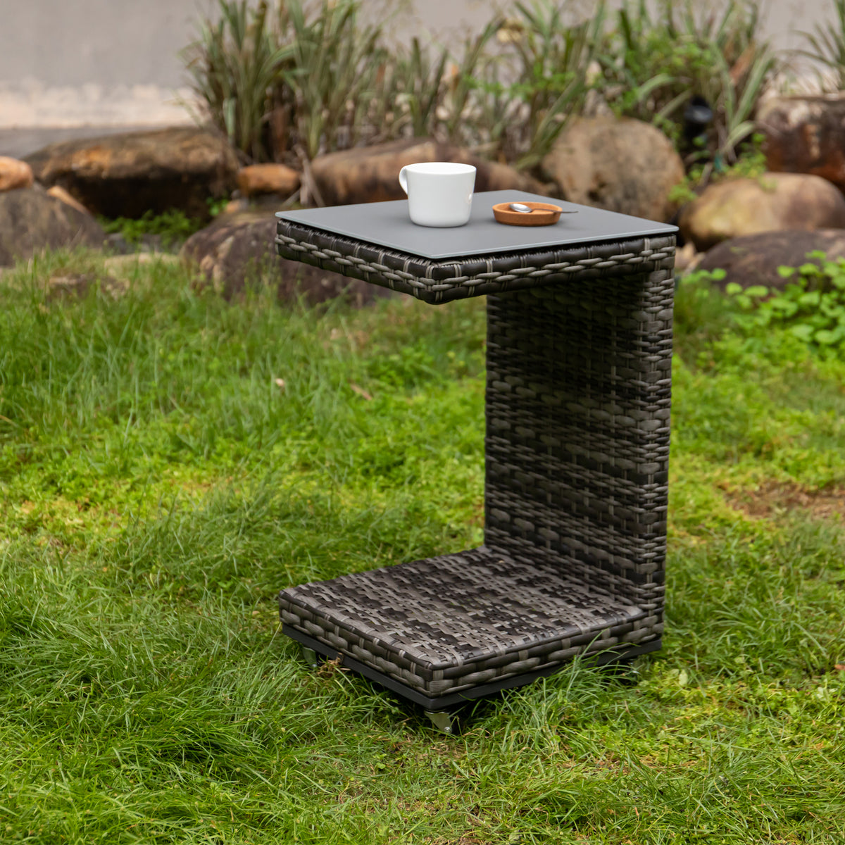 Beistelltisch Deluxe Moon grey Rollbar Sidetable – Mandalika Outdoor & Living Products GmbH