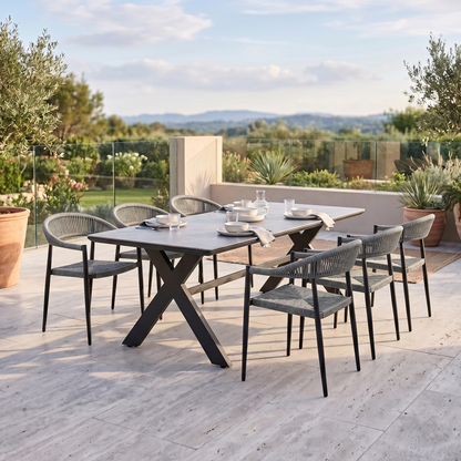 Natürlich modern – Essgruppe Luis &amp; Avantage 210 cm Tisch – Modernes Outdoor-Dining für 6 Personen