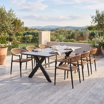 Natürlich modern – Essgruppe Luis &amp; Avantage 210 cm Tisch – Modernes Outdoor-Dining für 6 Personen