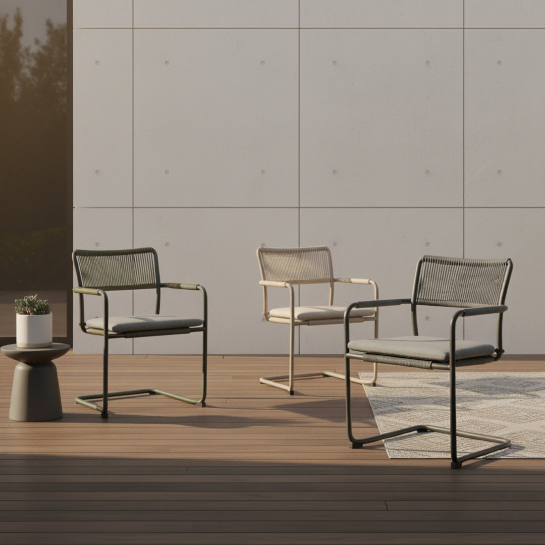 Dining Schwingersessel Madri Nero Polycord Rope (anthrazit)