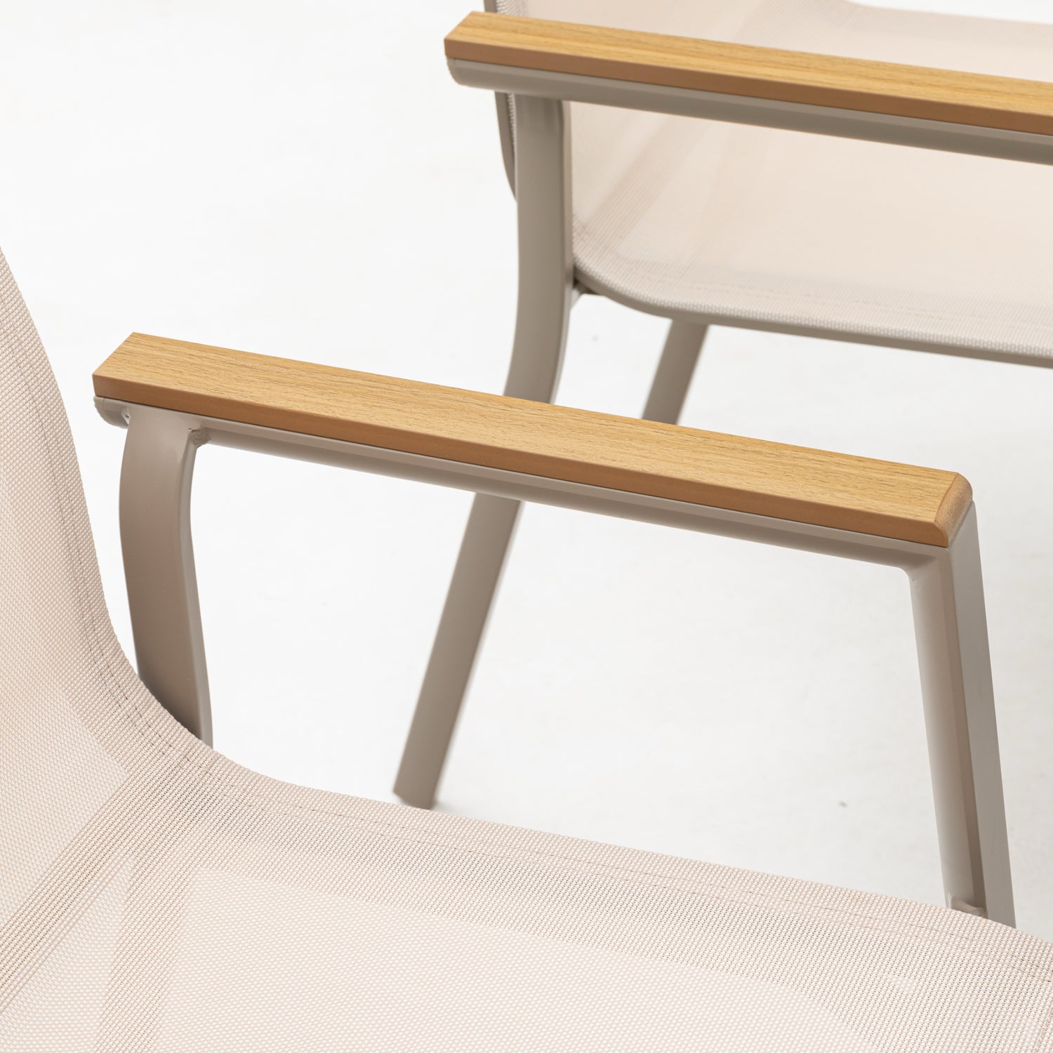 ☀️Summer Deal !☀️  7-tlg. Dining Gruppe Meran XL Natur / Aluminium kombiniert mit Nonwood - Teak Look Elementen