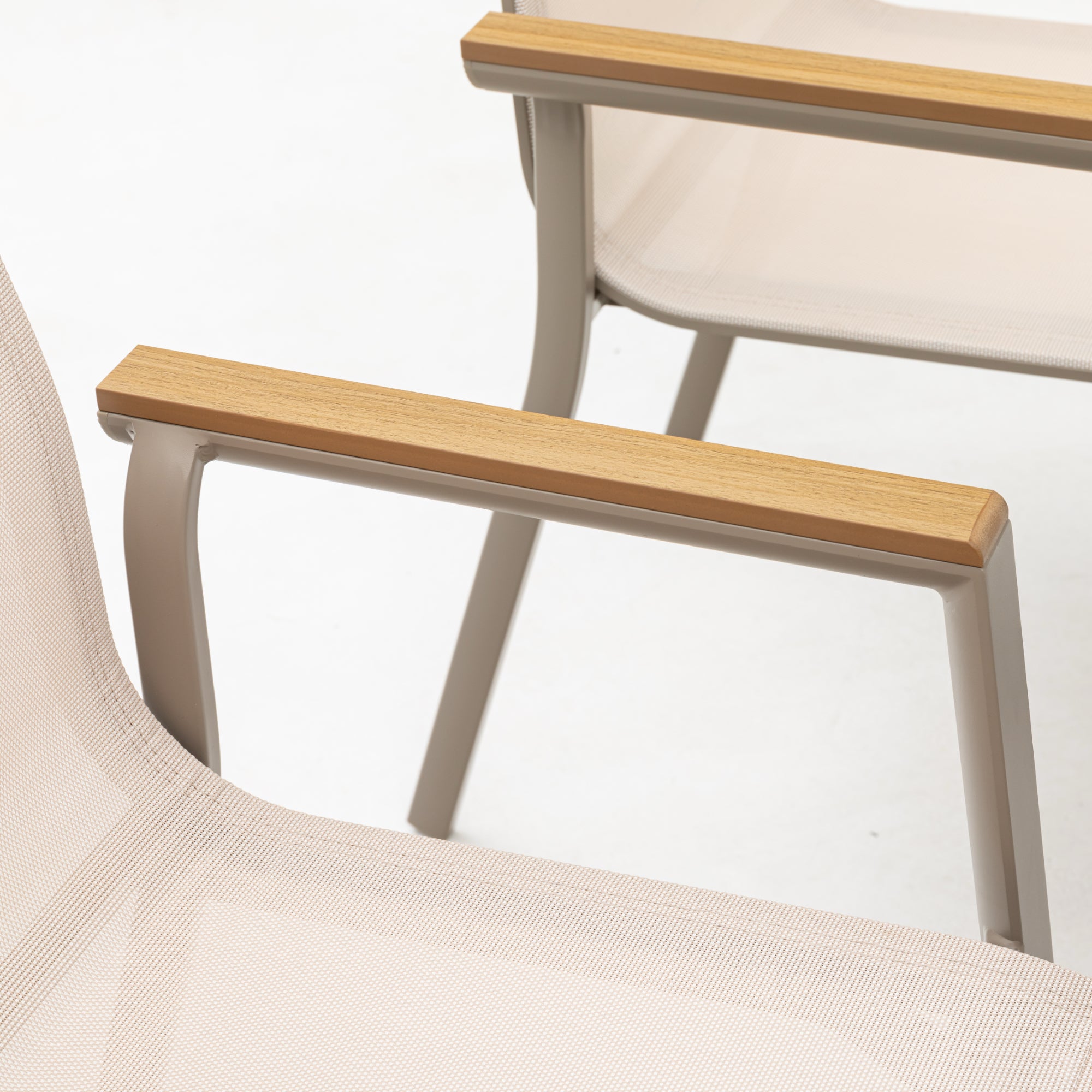 ☀️Summer Deal !☀️  7-tlg. Dining Gruppe Meran XL Natur / Aluminium kombiniert mit Nonwood - Teak Look Elementen