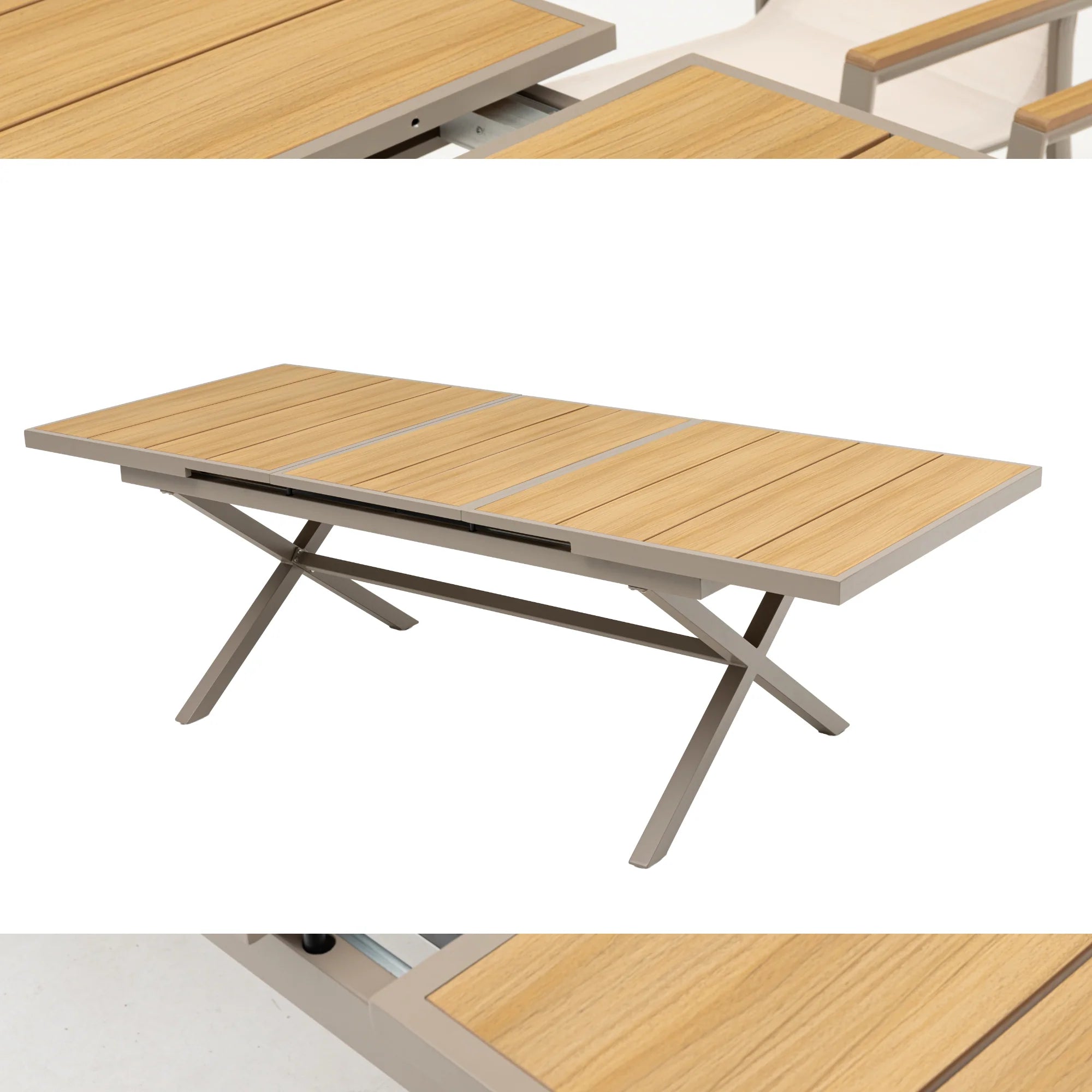 SUMMER SALE ☀️⛱️🏝️      IM TREND! 13-teiliges Outdoor Dining Set Meran / 6x Sessel inkl. 6x Sitzpolster &amp; 1x Ausziehtisch