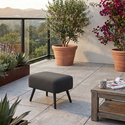 LUXUS! Outdoor Hocker Puro 100% wetterfest LIKA-TEX® Bezug Lava (anthrazit)