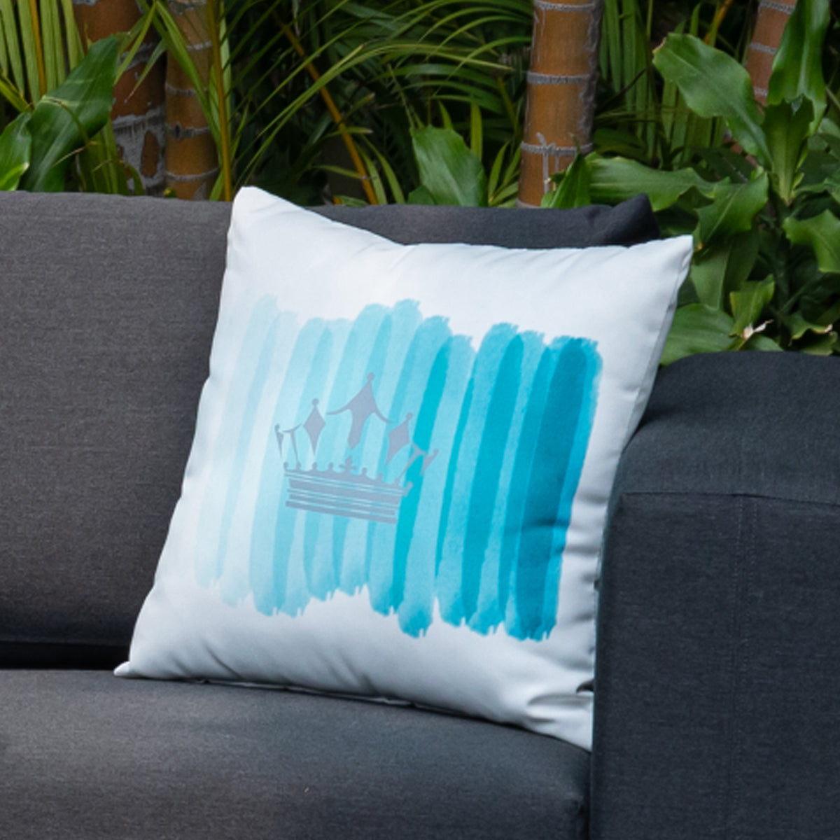 Kissenbezüge / Deko Kissen / Zierkissen Relax weiß / türkis – Mandalika Outdoor & Living Products GmbH