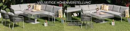 ⚽️ 🏆Unser WM Special! ⚽️🏆 Exklusiv! Loungetisch oder Esstisch? Du entscheidest per Knopfdruck! Ecklounge Set Solara