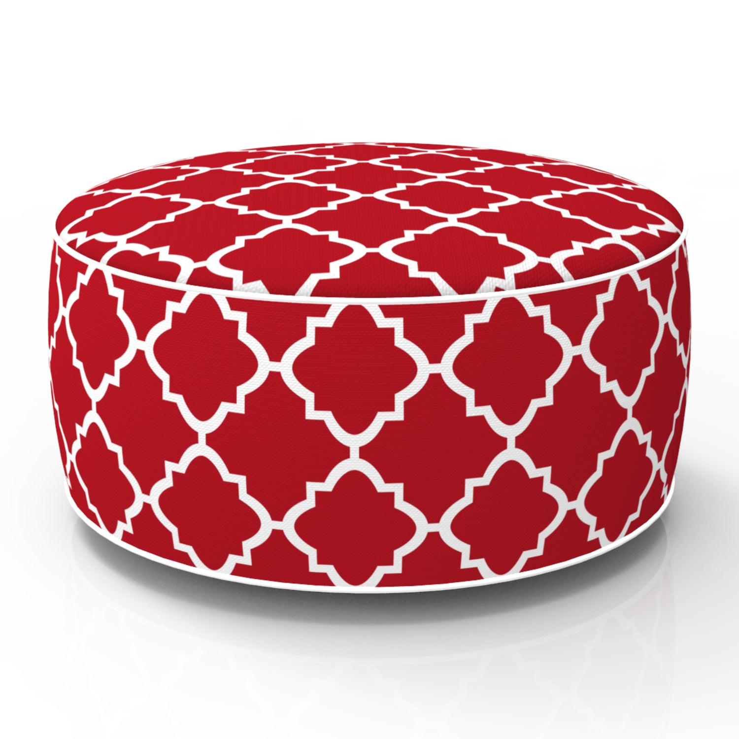 Comfort Aufblasbarer Hocker / In- und Outdoor Sitzpouf / Puff / Sitzhocker / Wasserfest / Raute rot