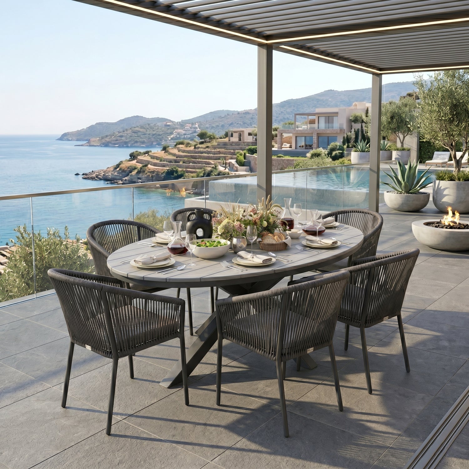 Gartenmöbel-Set Volterra Grey &amp; Manhattan – Stilvoller Komfort für gesellige Stunden im Freien