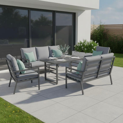 Erstklassikes Komfort Dining Lounge Set Osaka / hoher Tisch ideal zum Speisen / bequeme Kissen