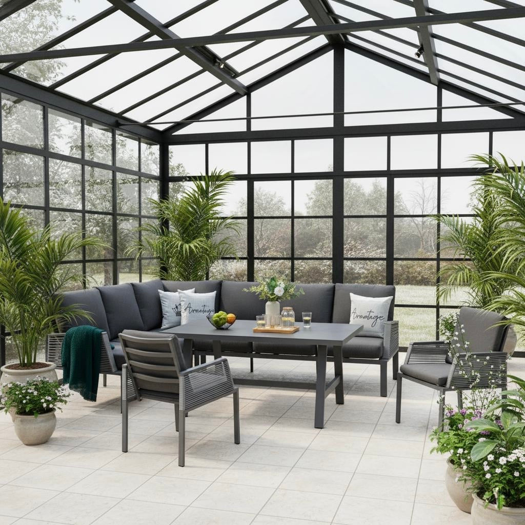 Dining Eck Lounge Elba XXL inkl. 2x Dining Sessel / Extra hohe Rücken / Wetterfest