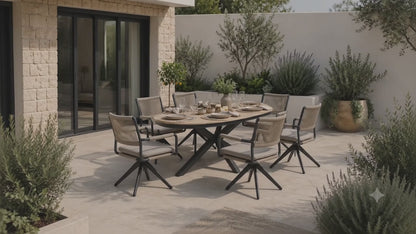 SUMMER SALE ☀️⛱️🏝️  Essgruppe / Dining Set CORDA kombiniert mit dem VOLTERRA Design-Tisch